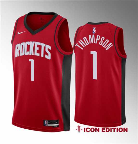 Men%27s Houston Rockets #1 Amen Thompson Red 2023 Draft Swingman Icon Edition Stitched Basketball Jersey->houston rockets->NBA Jersey